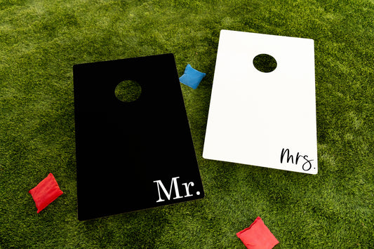 Mr. & Mrs. | Custom Cornhole Board Wraps